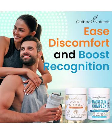 Outback Naturals Magnesium Complex Powder & Enhanced Joint Relief Formula Bundle 8 Types of Magnesium Collagen Turmeric Vitamin C for Joint & Bone Health Knee Muscle - Buy Online on GoSupps.com