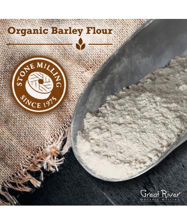 Great River Organic Milling Barley Flour Stone Ground Unbleached Unbromated Non-GMO Kosher High Fiber Pancakes - 400 Oz - Buy Online on GoSupps.com