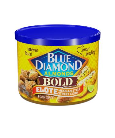 Blue Diamond Almonds Elote Mexican Street Corn Flavored Snack Nuts, 6 oz Resealable Cans (Pack of 1) Elote Mexican Street Corn 6 Ounce (Pack of 1)