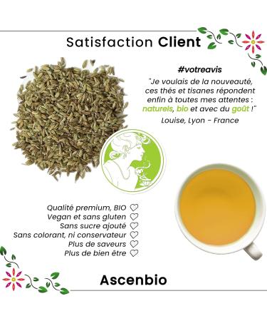  Ascenbio Ascenbio Organic fennel seeds Digestion breastfeeding and lactation herbal tea 180 g bulk Prepared and packaged in F - Buy Online on GoSupps.com