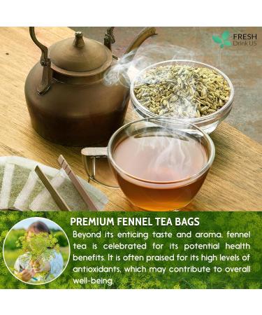 FreshDrinkUS  Premium 75 Fennel Tea Bags  100% Natural & Pure from Fennel Seeds. Fennel Seed Herbal Tea. Fennel Seed Tea. Made with Natural Material Tea Bags. No Sugar  No Caffeine  No Gluten  Vegan. - Buy Online on GoSupps.com