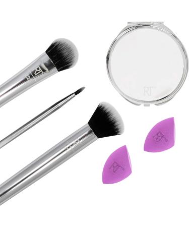 REAL TECHNIQUES Poppin Perfection Brush Set & Mirror - Pink | International Shipping Available - Buy Online on GoSupps.com