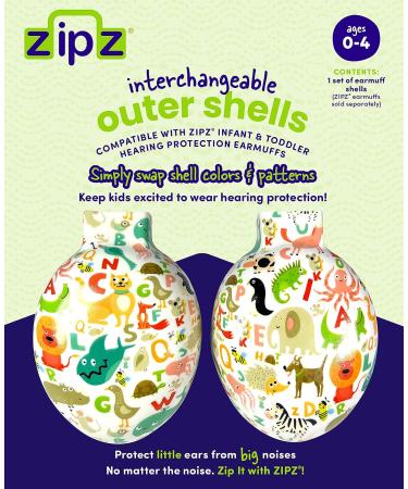 ZIPZ Magnetic Outer Shells for ZIPZ Baby & Toddler Earmuffs - Abc Animals | Changeable Colors - Headphones Sold Separately - Buy Online on GoSupps.com