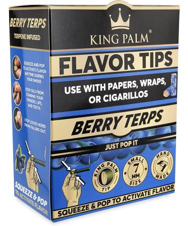 King Palm Berry Terps Filter Tips - 50ct Display | Flavored Pre Rolled Corn Husk Filter Tips - Buy Online on GoSupps.com