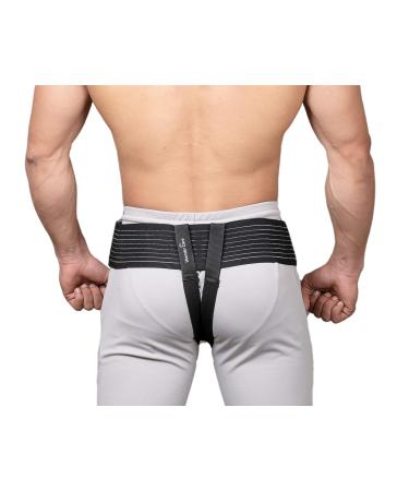Buy Wonder Care Black Inguinal Hernia Support Truss - Adjustable Compression for Double Inguinal & Sports Hernia | S (28-32) - International Shipping Available - Buy Online on GoSupps.com
