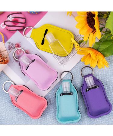 Duufin Hand Sanitizer Keychain Holders Set - 60 Pieces - 30 Reusable Clear Bottles & 30 Holders - Colorful Patternless - Buy Online on GoSupps.com