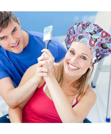 Geyoga Adjustable Bouffant Caps with Buttons | Printed Tie Back Hats for Women Men | Sweatband & Floral Patterns - Set of 5 - Buy Online on GoSupps.com