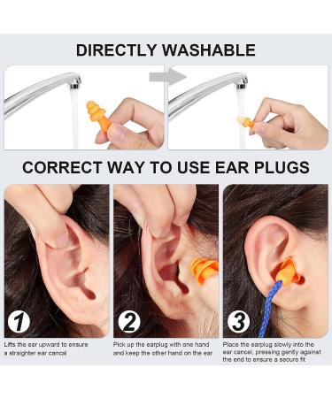 200 Pairs Reusable Silicone Ear Plugs with Cord - Hearing Protection for Work, Construction, Shooting Sports - Noise Cancelling Earplugs - Individually Wrapped (Blue/Orange) - Buy Online on GoSupps.com