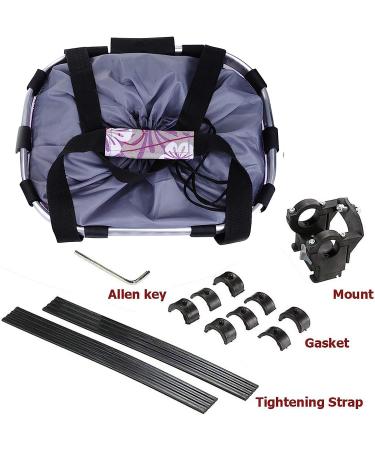 Foldable Small Pet Carrier Bike Basket - Purple Flower Design | Easy Install Detachable Cycling Bag for Cats & Dogs - Buy Online on GoSupps.com