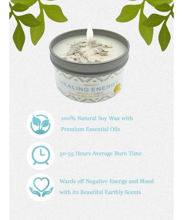 White Sage Candle with Himalayan Crystal Salt & Essential Oils | Healing Energy Crystal Candle for Spiritual Cleansing - Buy Online on GoSupps.com