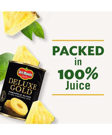Del Monte Deluxe Gold Pineapple Slices in 100% Juice - 12 Pack 20 oz Cans - Buy Online on GoSupps.com