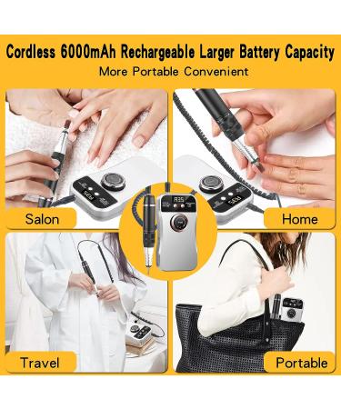 35000RPM Electric Nail Drill Machine for Acrylic Nails - Portable Kit for Gel Polish Removal - DIY Manicure Pedicure - Gray - Buy Online on GoSupps.com