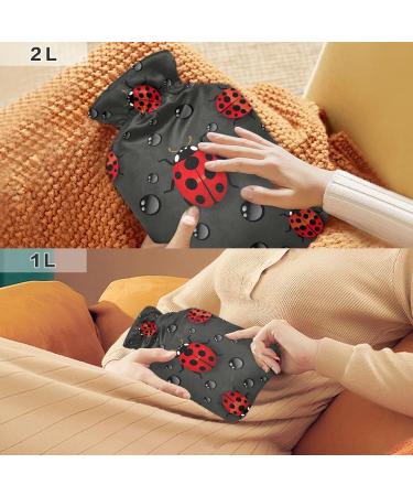 Heat Bottle 1L - Durable Warm-Up Bag for Pain Relief | Ideal for Hands Feet Shoulders & Neck - Red Ladybug Pattern - Buy Online on GoSupps.com