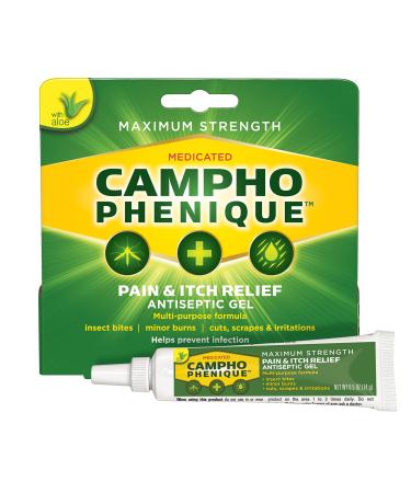 Campho Phenique Maximum Strength Antiseptic Gel  Pain Relief and Anti-Itch Treatment  Instant Relief From Bug Bites  Minor Cuts and Skin Irritations  0.5 Oz
