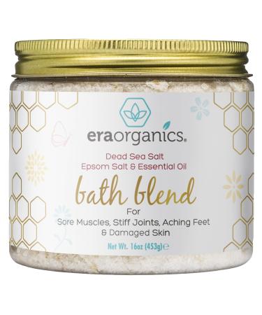 Era Organics Epsom Salt Lavender Bath Salt Blend - Organic Bath Salts to Soothe Aches - Pregnancy Bath Soak and Bath Salts for Women Relaxing - Dead Sea Salt and Epsom Salts for Soaking
