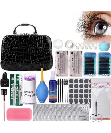 Eyelash Extension Training Kit TwoWin Professional Natural Makeup Practice Accessories Kit with Glue False Eyelash Tweezers Tape Eyelash Kit for Beginners