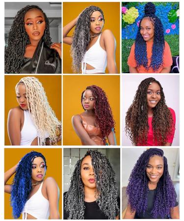Boho Goddess Locs Crochet Hair 22 5 Packs - River Faux Curly Wavy Style - Synthetic Extensions - 1B Color - Buy Online on GoSupps.com