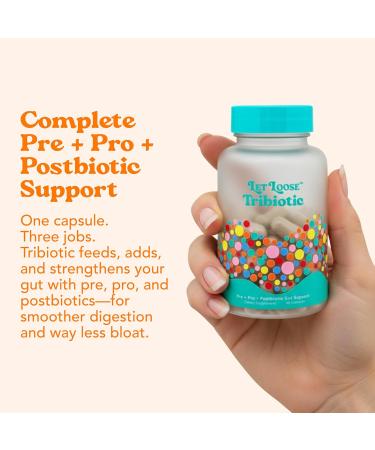 Let Loose Daily Tribiotic Pills - Probiotics Prebiotics and Postbiotics to Feed Your Microbiome and Support Smooth Daily Digestion Gut Health Gut Lining Repair for Women and Men 30 Capsules - Buy Online on GoSupps.com