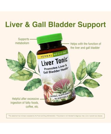 Herbs Etc. Liver Tonic - Gallbladder Health Supplement with Herbal Formula - Aid Overall Liver Health with Milk Thistle Schisandra & Oregon Grape - Support a Healthy Liver - 60 Softgels - Buy Online on GoSupps.com