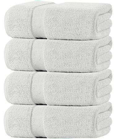 Oakias Silver Bath Towels  4 Pack  27 x 54 Inches  Highly Absorbent, 600 GSM Fluffy & Soft Luxury Bath Sheets Silver Bath Towels Set of 4