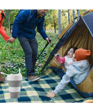 YEEWORIG 600ml Collapsible Travel Cup with Lid & Straw - Pink | Leak-Proof Portable Camping Mug/Silicone Water Bottle for Hot & Cold Drinks - 20.3 oz - Buy Online on GoSupps.com