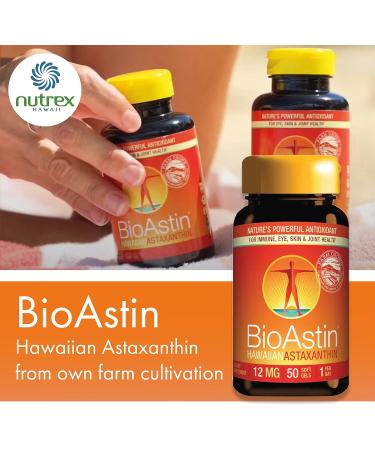Nutrex Hawaii BioAstin Hawaiian Astaxanthin 12mg 50 Soft Capsules - Lab Tested, Vitamin E, Gluten Free, Soy Free, Non-GMO - Buy Online on GoSupps.com