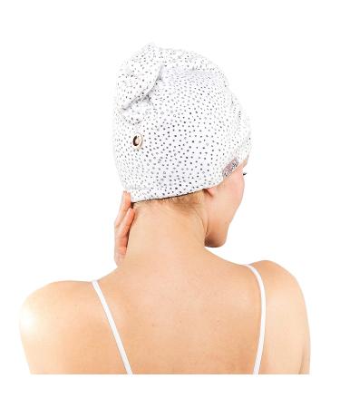 Kitsch Microfiber Hair Towel Wrap - Super Absorbent & Ultra Soft Hair Turban for Drying Wet Hair - Easy Twist Hair Towel - After Spa Hair Towel in Micro Dot Design - Buy Online on GoSupps.com