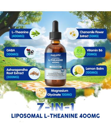HOLLEGEND Liquid L Theanine for Kids & Adults Liposomal L-theanine with GABA Ashwagandha Magnesium Glycinate Vitamin B6 for Stress Relief Zzz & Focus Supplement Vegan Non-GMO 2 FL OZ - Buy Online on GoSupps.com