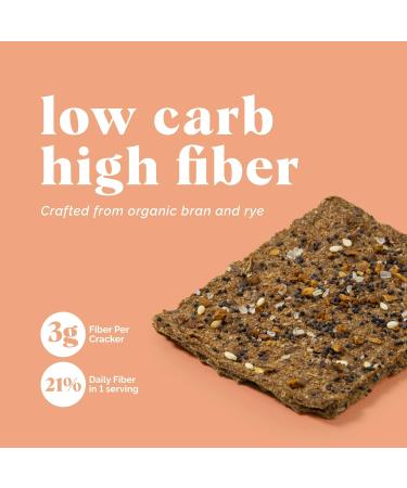 Organic High-Fiber Everything Bagel Crackers | Non-GMO Crispbread for Vegan, Paleo & Low-Carb Diets | 60 Crackers, 3.38 Ounce (Pack of 5) | Bessties! - Buy Online on GoSupps.com