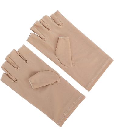 Professional UV Glove for Nail Lamp | Anti-UV Fiber Cotton Manicure Tool - Beige - Buy Online on GoSupps.com