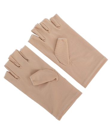 Professional UV Protective Gloves for Nail Art - Anti-UV Fiber Cotton Manicure Tool - Beige - Shop Internationally! - Buy Online on GoSupps.com