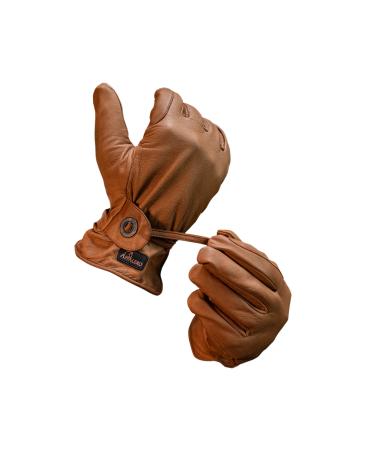 Appalero - Western riding gloves made of 100% goat leather - leather gloves for men and women available in different sizes & colors - Robust & smooth leather riding gloves L light brown