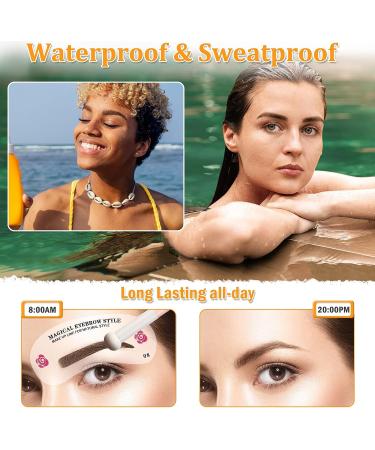 Comkrivy Eyebrow Stamp Stencil Kit - 48 PCS Waterproof Eyebrow Stencils in 2 Sizes with Pomade & Pencil - Ideal for Beginners Women - Brown - Buy Online on GoSupps.com
