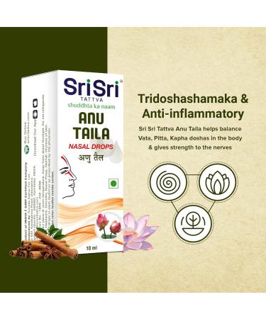 Sri Sri Tattva Anu Taila 10ml (Pack of 6) - Herbal Nasal Oil Blend for Sinus Relief - Buy Online on GoSupps.com