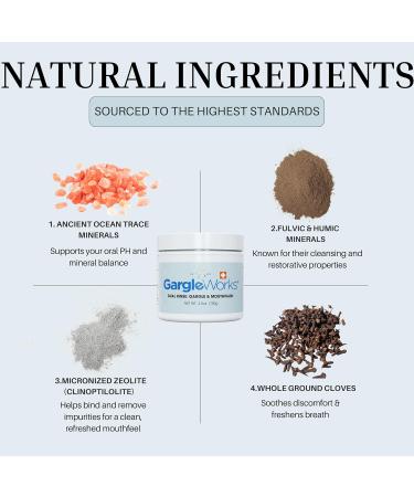 GargleWorks - Natural Dual Mouthwash and Throat Gargle for Fresh Breath and Oral Hygiene & Immunity with Zeolite Humic & Fulvic Minerals Clove and Ocean Trace Minerals. - Buy Online on GoSupps.com