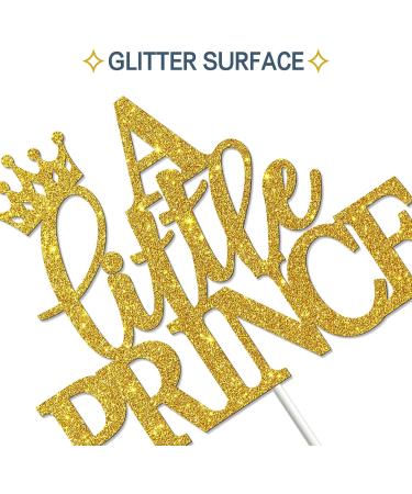 Tenhaisi Gold Glitter A Little Prince Cake Topper Baby Shower Baby Boy First Birthday Little Boss Gender Reveal Party Decorations - Buy Online on GoSupps.com