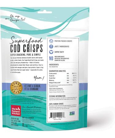 Honest Kitchen Superfood Cod Crisps - Natural Dog Treats with Cod, Berries, and Blueberry - Buy Online on GoSupps.com