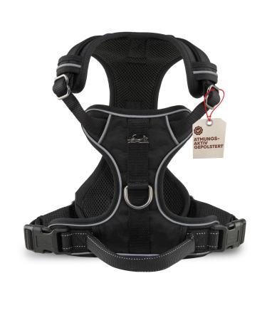 Freudenier dog harness with breathable upholstery - the highest comfort & bombproof seat - with handle & anti -train front ring - breast dishes for large medium -sized and small dogs (black s) s black - Buy Online on GoSupps.com
