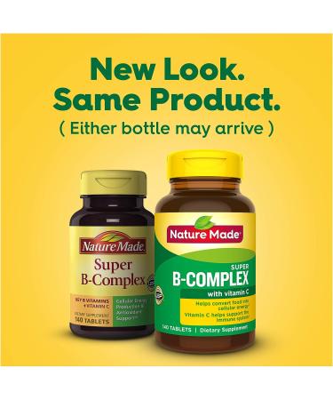 Nature Made Super B Complex with Vitamin C and Folic Acid - 140 Tablets, Immune Support Supplement - Buy Online on GoSupps.com