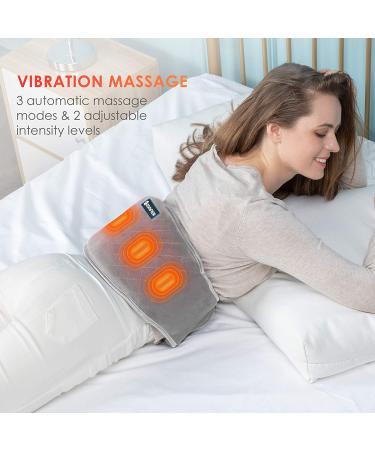 Comfier Heating Pad with Massager - Heated Waist Massage Belt for Back Pain | 2 Heat Levels & 3 Massage Modes | Cramps & Lumbar Heat Therapy - Gray - Buy Online on GoSupps.com