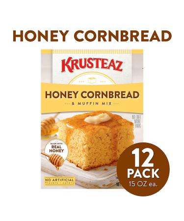 Krusteaz Honey Cornbread and Muffin Mix - 15 OZ (Pack of 12) | No Artificial Colors, Flavors, or Preservatives - Buy Online on GoSupps.com