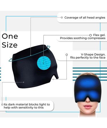 G.A.C.H. Headache Hat - Migraine Relief Cap for Cold and Hot Therapy | Sinus & Stress Relief, Tension, Puffy Eyes | Black Face Mask - Buy Online on GoSupps.com