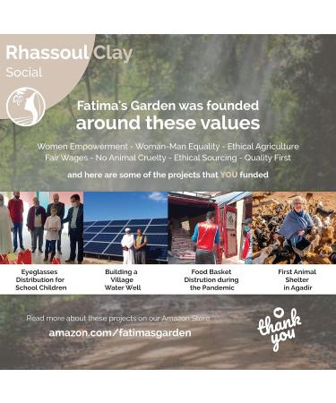Fatima's Garden Rhassoul Clay 100% Natural Moroccan Ghassoul Clay Powder - 15oz / 425g | Enriched with Argan & 6 Herbs for Cleansing, Softening & Purifying - Buy Online on GoSupps.com