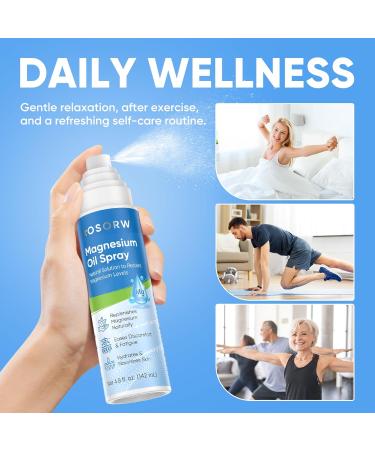 AOSORW Pure Magnesium Oil Spray - Organic Natural Topical Magnesium for Nighttime Comfort Sleep - Non-Greasy for Feet Hands and Body - 4.8 Fl Oz - Buy Online on GoSupps.com