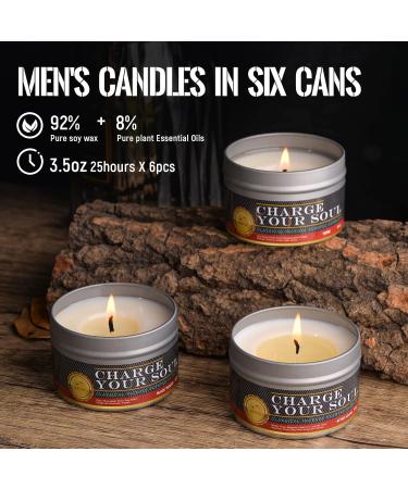 Set of 6 Aromatherapy Scented Candles - 21oz Soy Candles Gift Set | Rose Sandalwood & Oud Wood | Perfect Easter Gifts for Men & Women - Strong Fragrance for Home - Buy Online on GoSupps.com