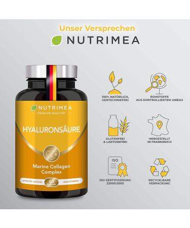 Premium Hyaluronic Acid Capsules 400mg - Marine Collagen & Vitamins C & A for Skin Joints & Anti-Aging - Buy Online on GoSupps.com