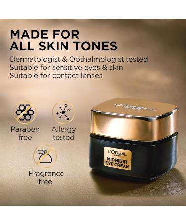 L'Oreal Paris Age Perfect Cell Renewal Midnight Eye Cream Antioxidant-Rich Under Eye Cream to Treat 8 Signs of Aging Includes Night Cream Sample - Buy Online on GoSupps.com