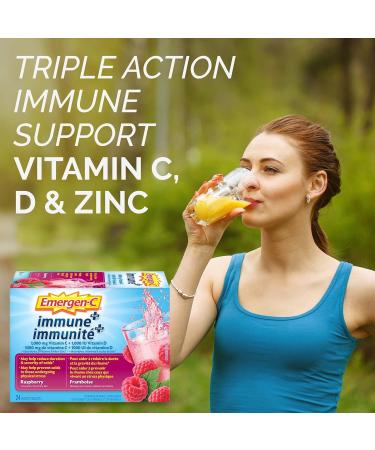 Emergen-C Immune+ 1000mg Vitamin C Powder Supplement Multi Pack Drink Mix Immune System Booster 24 Packets Rasberry & 24 Packets Blueberry Acai 48 Total Packets - Buy Online on GoSupps.com
