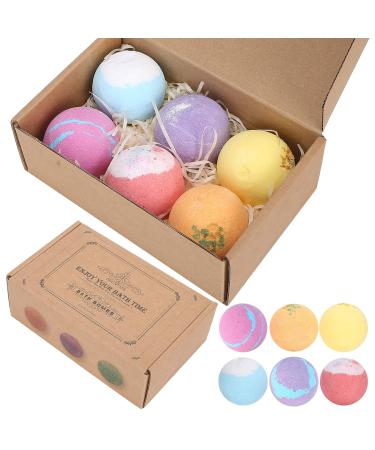 Luxury Bath Bombs Gift Set - 6 Natural Essential Oil Bubble Bombs for Relaxation & Skin Moisture | Perfect Spa Gifts for Moms Girlfriends & Kids - Buy Online on GoSupps.com