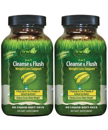 Irwin Naturals 2-in-1 Cleanse & Flush 60 Liquid Soft-Gels - 2 Pack